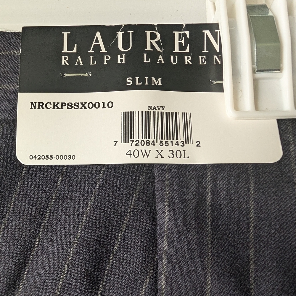 Lauren Ralph Lauren Navy Pinstripe Dress Pants 40W/30L - Picture 4 of 7